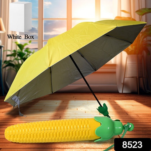 [8521_carrot_folding_umbrella_1pc] Vegetable shaped Folding Umbrella, Plastic Case Creative Fashion Folding Mini Sun Shade Rain Umbrella, Unique Umbrella, Sun & UV Protection, Cute Design (1 Pc)