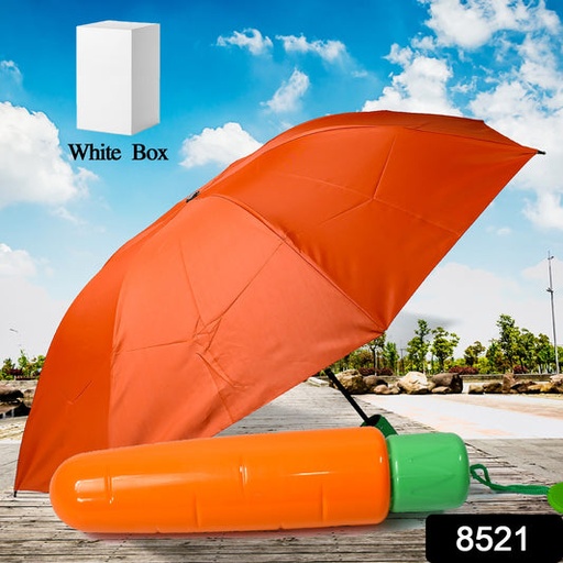 [8523_corn_folding_umbrella_1pc] Vegetable shaped Folding Umbrella, Plastic Case Creative Fashion Folding Mini Sun Shade Rain Umbrella, Unique Umbrella, Sun & UV Protection, Cute Design (1 Pc)