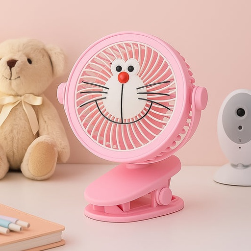 [18427_deskstop_fan_with_light_no1] USB PORTABLE MINI DESK FAN WITH LIGHT (1 PC)