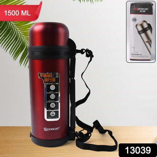 [13039_vacuum_ss_water_bottle_1500ml] Stainless Steel Water Bottle Vacuum Insulated Thermos Flask Double-Walled Coffee Thermos Flask Leak-proof Water Bottle for Sports, Fitness, Gym (1500ML)