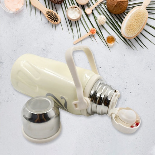 [13041_mix_insulated_ss_water_bottle_900ml] Stainless Steel Vacuum Insulated Water Bottle – 900ML Approx, Leak-Proof, Wide Mouth with Hanging Strap (Mix Color)
