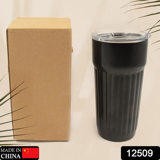 [12509_vacuum_mug_with_lid_1pc] Stainless Steel Vacuum Insulated Travel Mug with Lid (1 Pc) - Coffee, Tea