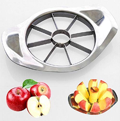 [2140_ss_apple_cutter] Stainless Steel Apple Cutter / Slicer with 8 Blades and Handle