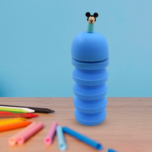 [4544_pencil_case_with_zipper] Silicone Telescopic Pencil Case – Large Capacity, Zipper Closure, Perfect for School & Office