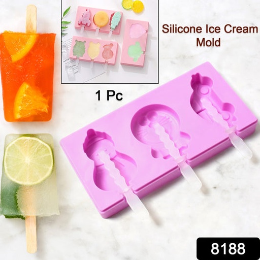 [8188_silicon_icecream_mould] Silicone Popsicle Molds for Summer with Sticks & Lids