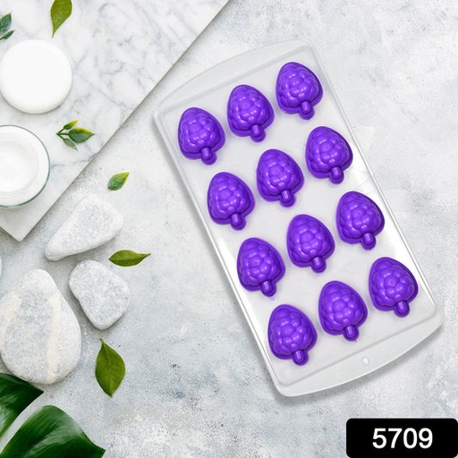 [5708_orange_shape_ice_tray_1pc] Silicone Mold Ice Cube Tray Creative Sweet Multi Type Ice Tray , Ice Cube Trays Multi Fruit Shape Ice Tray (1 Pc)