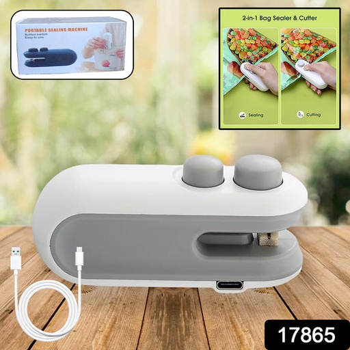 [17865_2in1_sealer_n_cutter_machine] Mini Bag Sealer, 2 in 1 Seal & Cutter Heat Sealers
