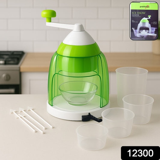 [12300_manual_ice_snow_maker] Manual Ice Crusher & Snow Cone Maker with Hand Crank