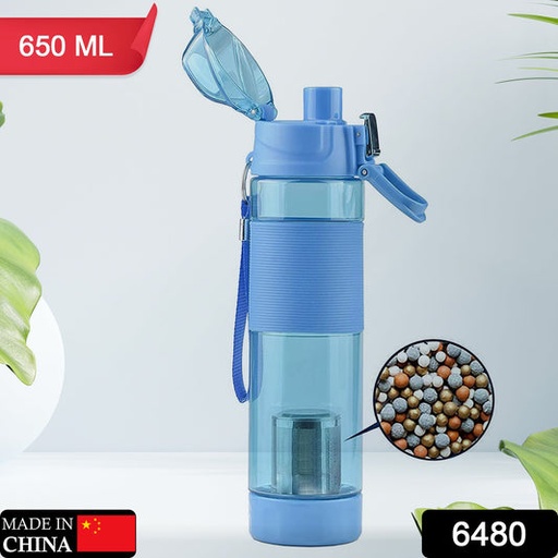 [12548_cute_plastic_water_bottle] Cute Plastic Water Bottle with Strap & Stickers | Kids School Water Bottle with Straw (1 Pc)