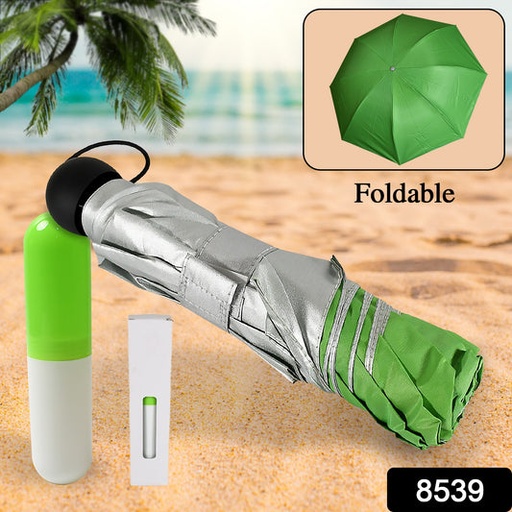 [8562_fold_umbrella_with_zip_case] 3-Fold Cute Umbrella – Sun & Rain Protection, UV Shield (1 Pc / With Zip Case)