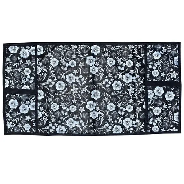 [4666_microwave_oven_cover] Microwave/Oven Top Cover with 4 Utility Pockets (Mix Design)