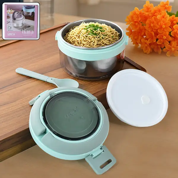 [5537_ss_serving_tray_1pc] Stainless Steel Serving Tray With Flower Printed Rectangle Premium Dining Table Plate (18 x 8.5 Inch / 1 Pc)