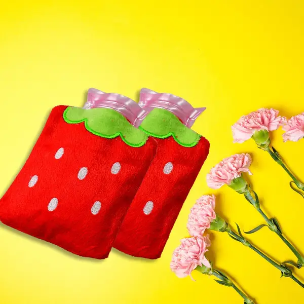 [6516_chb_strawberry_waterbag] Strawberry Design Relief: Mini Hot Water Bag for Neck & Shoulders