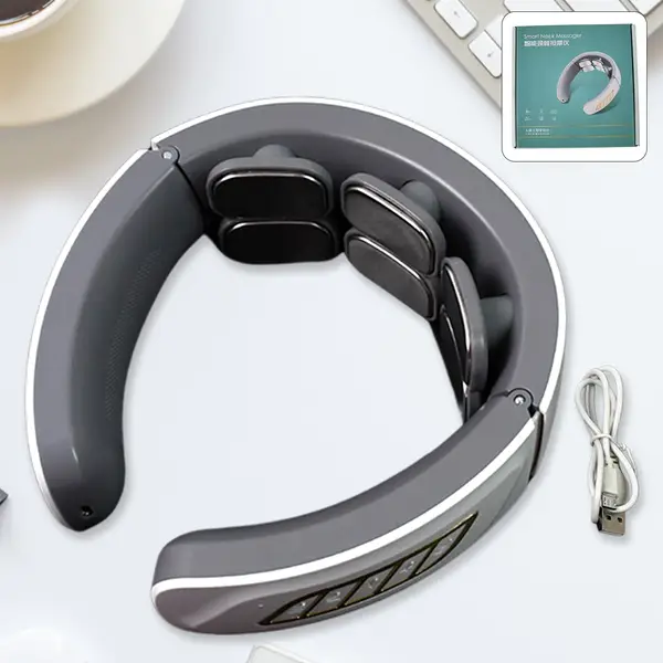 [13852_electric_neck_n_back_pulse_massager] 6 Heads Smart Electric Neck and Back Pulse Massager Wireless (1 Pc)