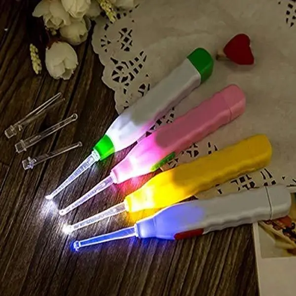[0611_flishlight_earpick] LED Flashlight Earpick with Tweezer