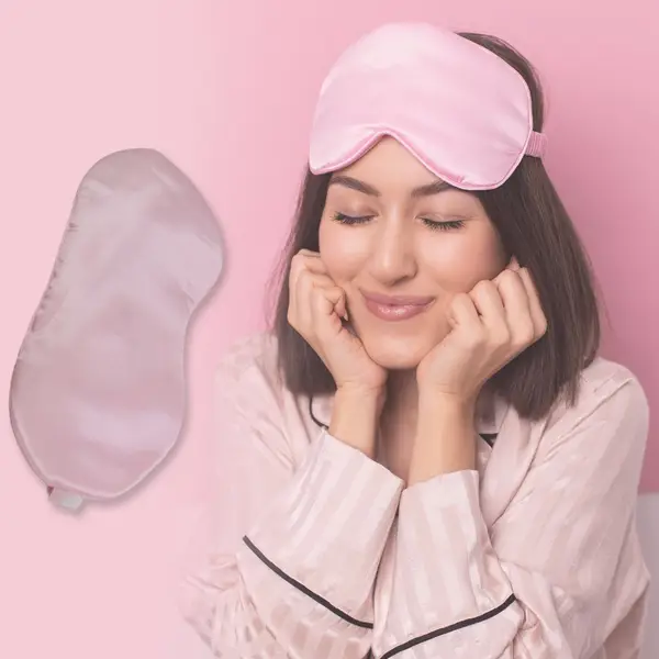 [6908_fancy_eye_mask_no8] New Unisex Satin Sleep Mask – For Travel & Meditation (1pc)