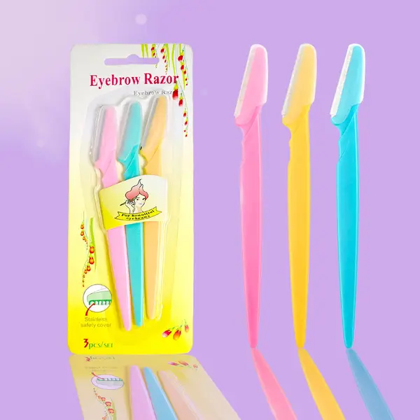[1254_eyebrow_razor_3pcs] Eyebrow Painless Facial Hair Remover Razor for Face, Women and Men (3 Pack)