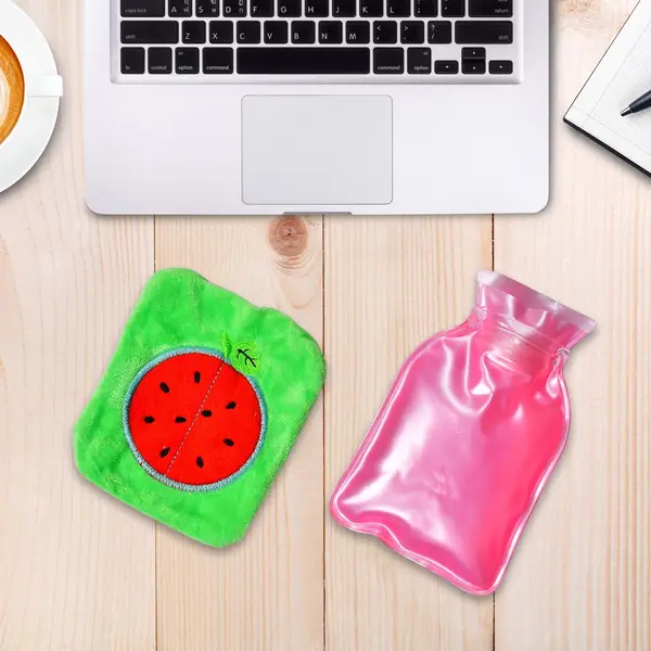 [6509_chb_watermelon_waterbag] Watermelon Small Hot Water Bag with Cover – Pain Relief Warmer