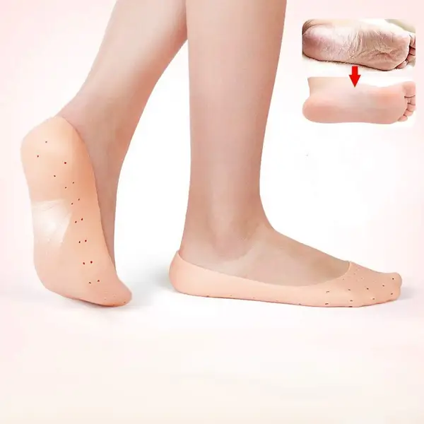 [1352_premium_gel_socks] Anti Crack silicone Gel Foot Protector Moisturizing Socks