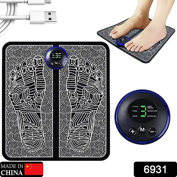 [6931_ems_foot_massger] EMS Foot Massager, Electric Feet Massager, Deep Kneading Circulation Foot Booster for Feet and Legs Muscle Stimulator, Folding Portable Electric Massage Machine (Mix Design)