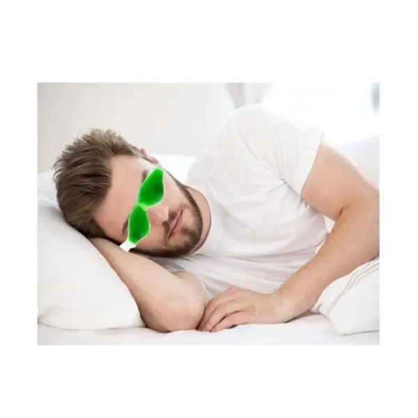 [0403_eye_mask_green_medium] Cold Eye Mask with Stick-on Straps (Green)