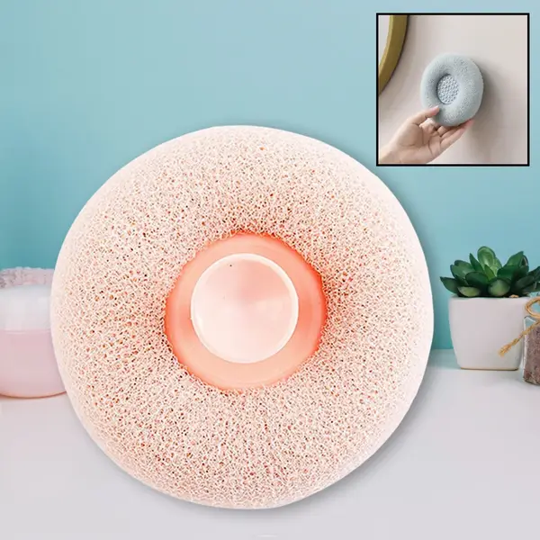 [12626_soft_loofah_sponge_1pc] Flower Bath Sponge - Super Soft Body Exfoliator with Suction Cup for Shower & Massage