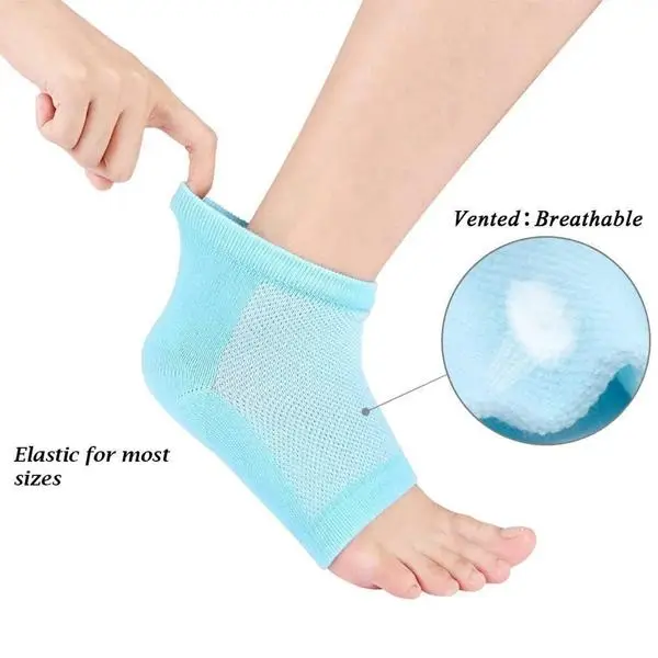 [0343_gel_heel_socks] Heel Pain Relief Silicone Gel Heel Socks (Multicolor)