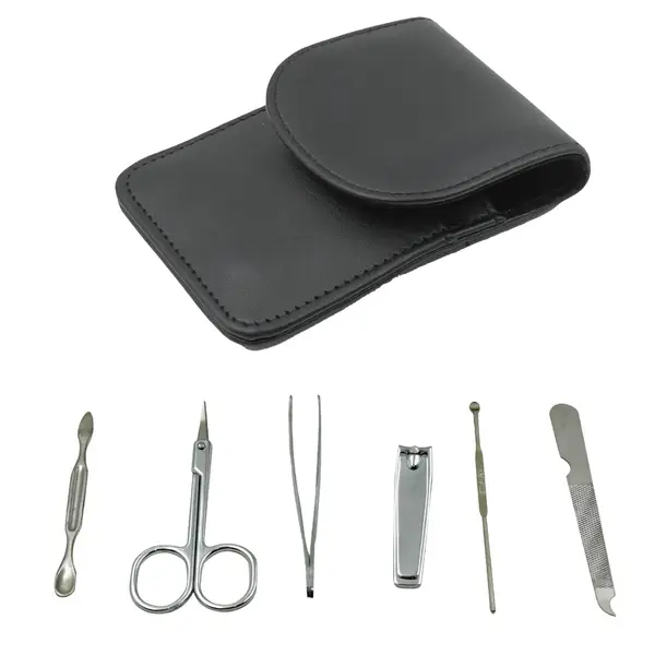 [6729_nail_clippers_kit_6pc] 6-in-1 Professional Nail Care Kit: Clippers, Scissors & More Nail cutter (Travel or Home)