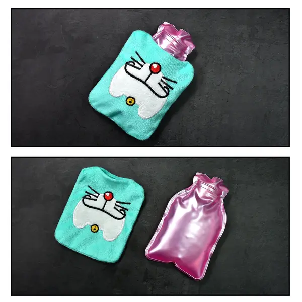 [6529_chb_doremoncartoon_hotbag] Doremon Cartoon Small Hot Water Bag with Cover for Pain Relief