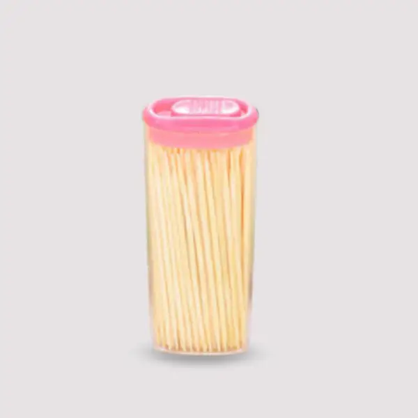 [1095_bamboo_toothpick_1pc] Bamboo Toothpicks with Dispenser Boxq