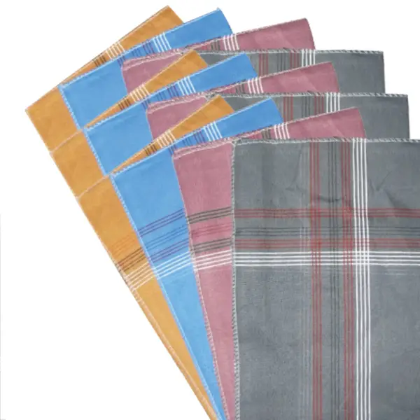 [1532_12pc_poly_handkerchief] Men's King Size Formal Handkerchiefs for Office Use - Pack of 12