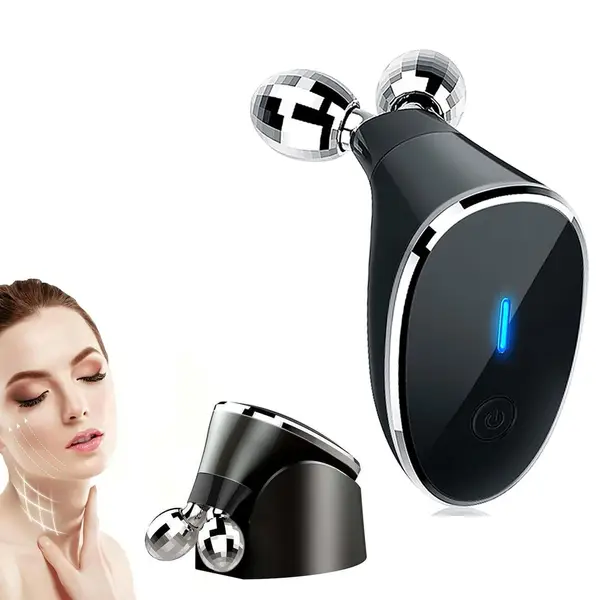 [13792_microcurrent_face_massager_1pc] Microcurrent- Facial- Device, Micro current Face Massager Roller (1 Pc)