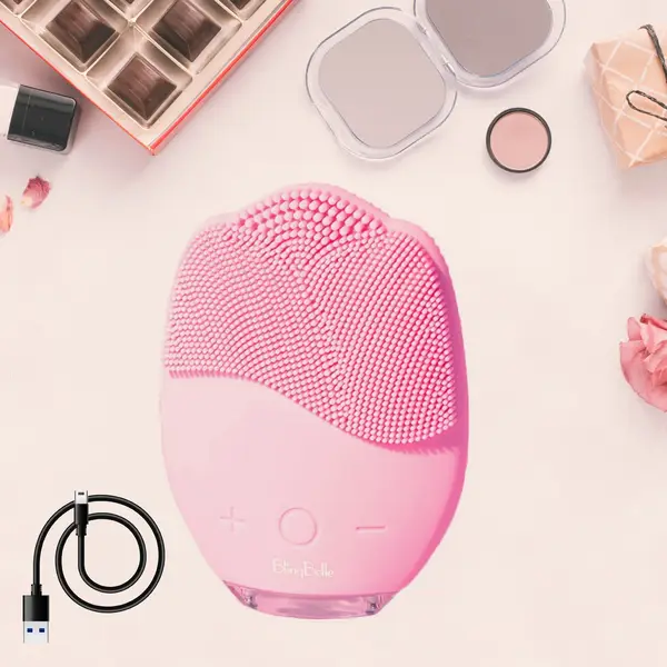 [8330_silicone_face_clea_brush_no1] Rechargeable Sonic Silicone Face Cleansing Brush