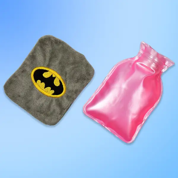 [6505_chb_batman_hot_waterbag] Batman small Hot Water Bag with Cover for Pain Relief, Neck, Shoulder Pain and Hand, Feet Warmer, Menstrual Cramps.