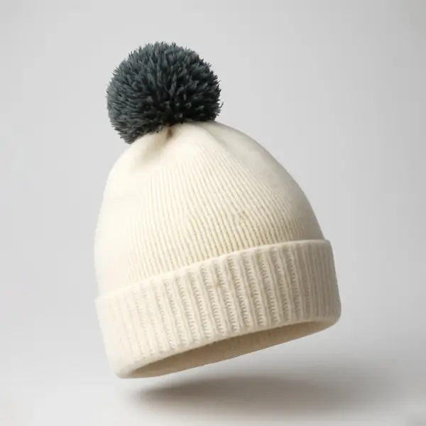 [6340_cwc_winter_cap_a] Men's and Women's Skull Slouchy Winter Woolen Knitted Black Inside Fur Beanie Cap.