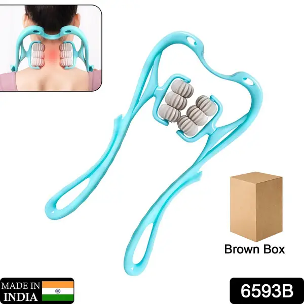 [6593b_bb_neck_shoulder_massager] Neck & Shoulder Massager: Portable Relief for Back, Waist & More (1 Pc)  - Brown Box