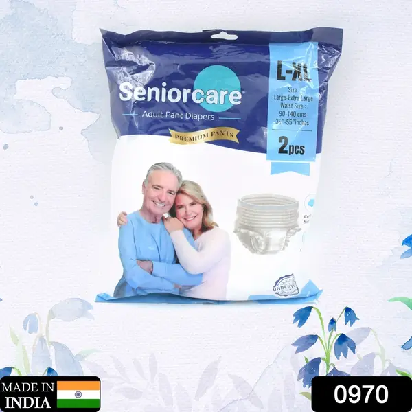 [0970_large_extra_large_diaper_2pc] Senior Care Essentials: Large-XL Adult Diaper Pants (Waist 90-140cm)