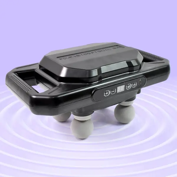[13628_handheld_4_head_massage_gun] Handheld Full Body Massager 4-Head Massage Gun (1 Pc / Mix Color)