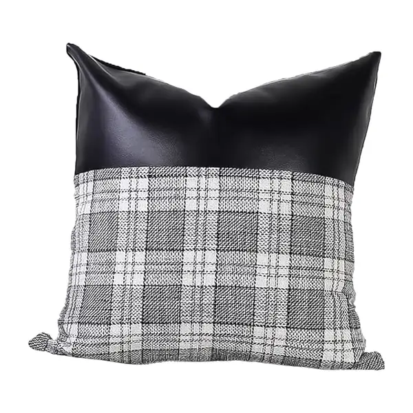 [18251_pillow_cover_2pc_23x22_inch] Pillow Covers Cushion Cases Soft Leather and Cotton (23 × 22 Inch / 1 Pair / 2 Pc)