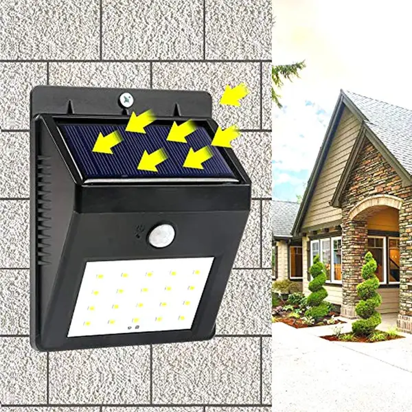[0213_solar_led_light] Solar Security LED Night Light for Home Outdoor / Garden Wall (Black) (30-LED Lights)