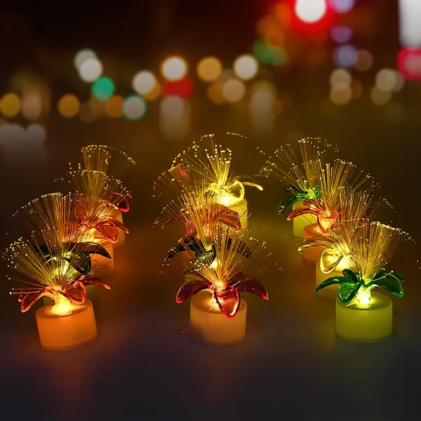 [6237_mini_fiberoptic_lamp_12pc_ktc51] Fiber Optic Light, Mini Color Change LED Table Centerpieces, Light Up Candle - Pack of 12