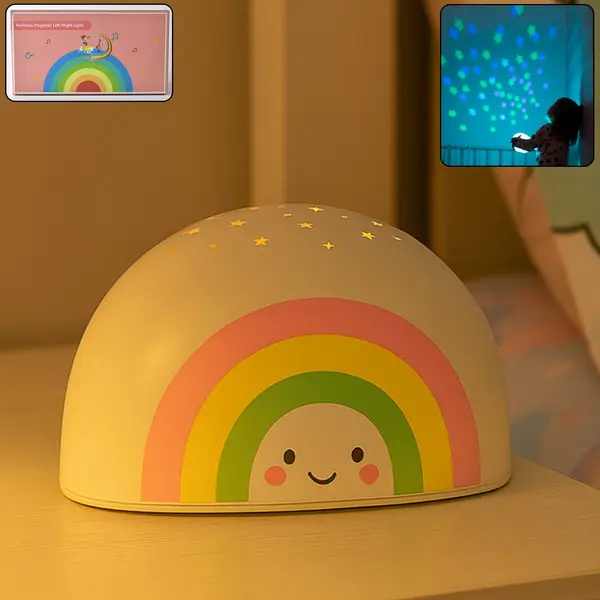 [14119_projector_led_night_light_1pc] Rainbow projector LED Night Light for Kids (1 Pc)