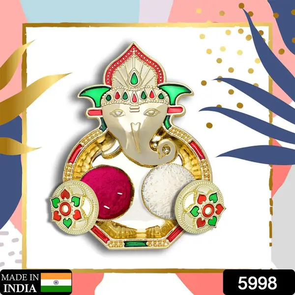 [5998_aa3_kumkum_dish] Special Puja Thali, Kumkum Thali Holder, Pooja Return Gift Diwali