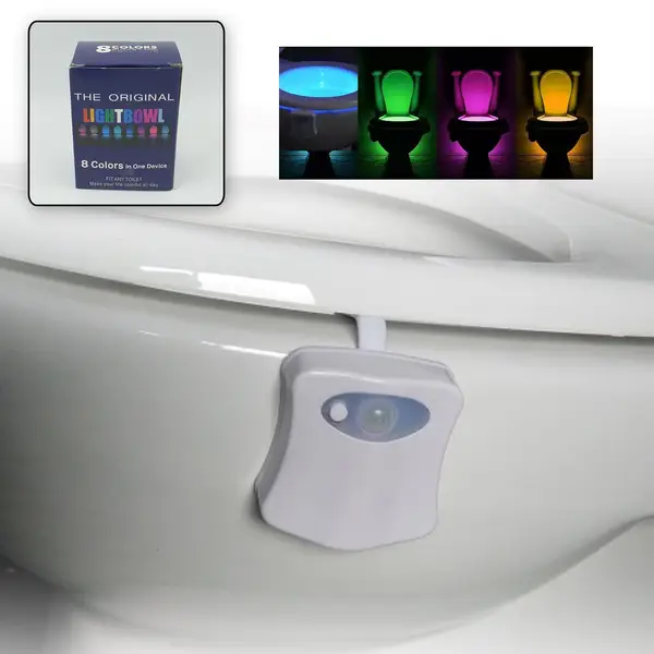 [13838_toilet_bowl_light_1pc] Toilet Light, LED Toilet Bowl Light Toilet Cover Lamp (1 Pc / Battery Not Included)