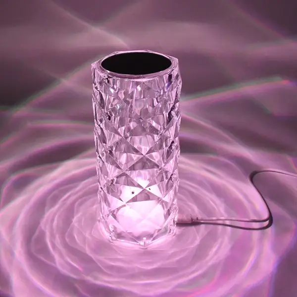 [8462_crystal_led_touch_table_lamp] Crystal LED Touch Table Lamp with Remote Control
