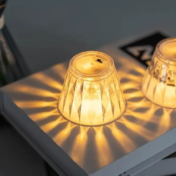 [13326_cup_shape_led_table_lamp_1pc] Cup Shape Crystal Table Lamp (1 Pc)