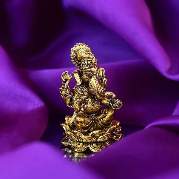 [_statue] Lord Ganesh Gold Statue