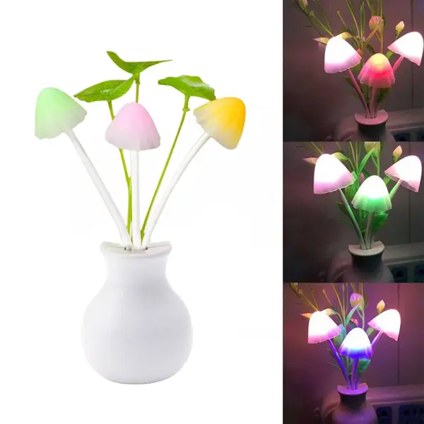 [0217_premium_mushroom_flower] LED Dream Night Light, Auto ON / Off Sensor Mushroom Lamp (Multicolor)