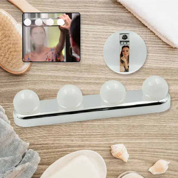 [6189_studio_glow_light] Glow Make Up Light Portable Cosmetic Kit Battery Powered Mirror Lighting Super Bright