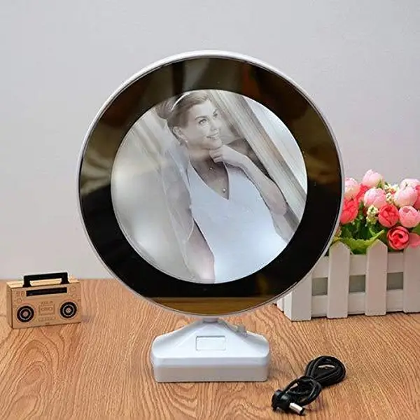 [0863_2in1_mirror_light_small] Plastic 2 in 1 Mirror Come Photo Frame with Led Light